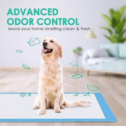 JollyMate 28"x34" Dog Pee Pads Extra Large, 50 Pack X-Large Super Absorbent Pet Pee Pads with Adhesive Tabs, 6 Layers Thick Leak-Proof Potty Pads for Dogs and Puppies