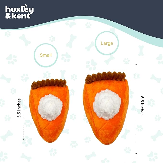 Huxley & Kent Funny Dog Toy w/Squeaker – Fall Power Plush Squeaky Dog Toys for Small, Medium & Large Dogs – Soft Stuffed Animal for Indoor Play & Fetch - Punkin Pie, Small