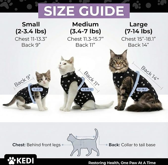 Kitten Recovery Suit Female, Kitten Onesie After Spay, Cat Surgery Suit Female After Surgery, Cone alternatives for Cats (Pink, Small)