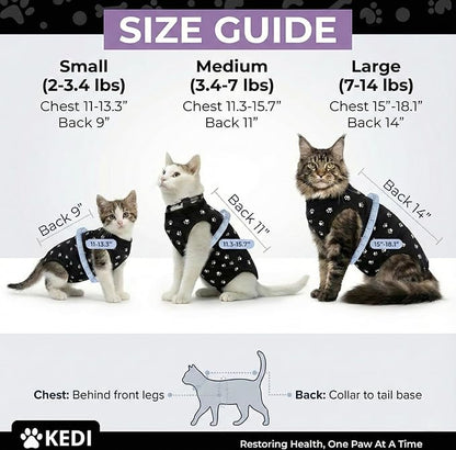 Kitten Recovery Suit Female, Kitten Onesie After Spay, Cat Surgery Suit Female After Surgery, Cone alternatives for Cats (Pink, Small)
