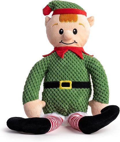 fabdog Floppies Plush Dog Toys - Cute Holiday-Themed Squeaky Dog Toy - Best Squeak Toy for All Breeds | Ideal Large Elf