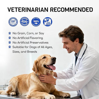 Dog Allergy Relief Chews - Dog Itching Skin Relief - 180 Chews - Anti-Itch, Hot Spots, Paw Licking - Immune Health - Omega 3 Fish Oil - Dry Itchy Skin and Coat Supplement