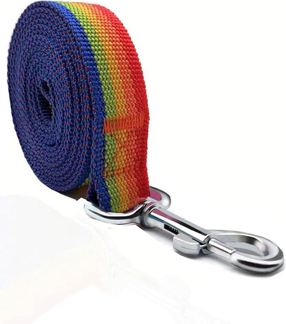 TAIAN 4FT/5FT/6FT Strong Dog Leash, Nylon Dog Leashes for Small Medium Large Dogs (5/8 in x 5 ft, Rainbow)