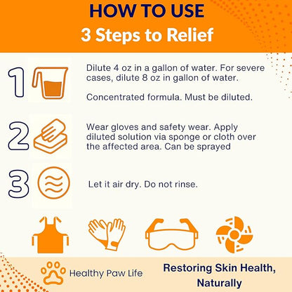 Healthy Paw Life - Lime Sulfur Dip - Pet Care for Itchy and Dry Skin - Xtra Strength Formula - Safe Solution for Dog, Cat, Puppy, Kitten, Horse (1 Gallon)