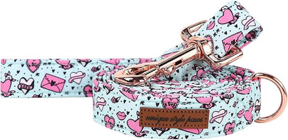 Unique Style Paws Valentiene's Day Dog Leash Heart Print Cotton Dog Leashs Leash for Small Medium Large Dogs New