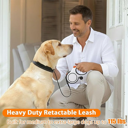 Meegood Retractable Dog Leash 26ft Heavy-Duty for Medium & Large Dogs - Upgraded Lock, Tangle-Free, Ergonomic Grip - Perfect for Walking, Running, Outdoor Training