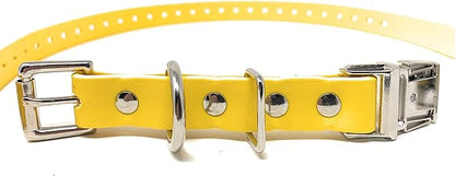 Sparky Pet Co - Apollo ECollar Replacement Strap - Dog Collar - Waterproof Biothane - Adjustable - Double Buckle - Quick Snap Metal Clasp - for Invisible Fence Systems - 3/4" x 28" (Yellow)