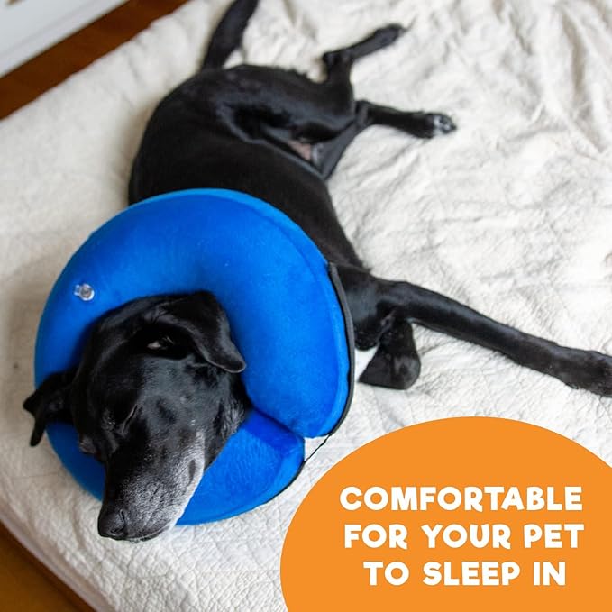 BENCMATE Inflatable Dog Cone Collar Alternative, Soft Dog Cone for Small Medium Large Dogs and Cats, Neck Recovery ECollar Donut Collar After Surgery (Medium, Rainbow)
