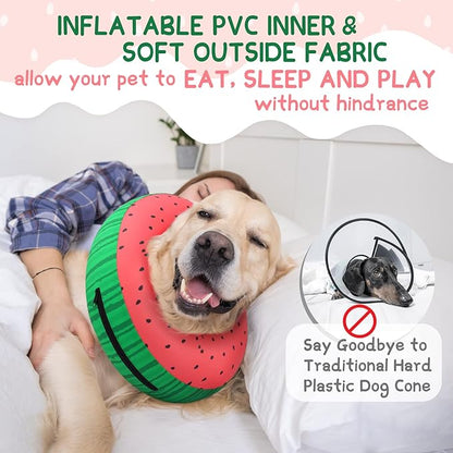 Supet Inflatable Dog Cone Collar Alternative After Surgery, Doggie Neck Donut Collar Recovery ECollar for Post Surgery, Soft Dog Cone for Small Medium Puppies Cats
