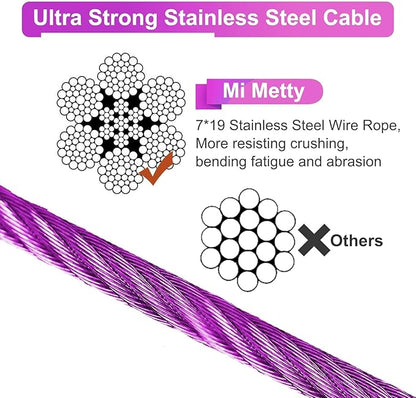 Tie Out Cable for Dogs,150FT Dog Leads,Heavy Duty Tie Out Cable for Large Dogs Up to 125lbs,Durable Dog Runner Tether Line for Outdoor,Yard