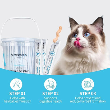 YOSSOA 100Tubes Cat Treat Snack Wet Lickable Squeeze Stick Lickable Treats Dogs & Cats Omg3 Squeezable Creamy Purée Cat Snack Chicken Lickable with Multivitamin Lickable pet Treats Healthy Grain-Free