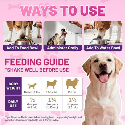 Wagmee Allergy Relief Drops for Dogs, Dog Itchy Skin Relief with Fish Oil, Omega-3, Turmeric & Natural Anti Itch for Dogs Ears & Paw Relief - Dog Seasonal Allergies, Skin & Coat Immune Supplement