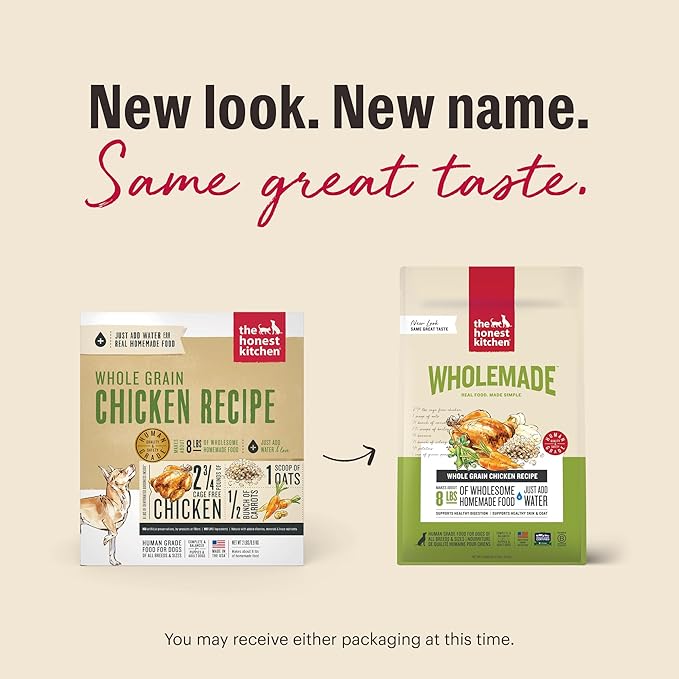 The Honest Kitchen Human Grade Wholemade™ Dehydrated Whole Grain Chicken Dog Food - Complete & Balanced Meal Topper 2 lb Bag