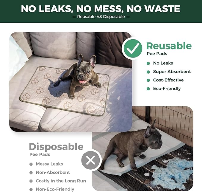 FXW Washable Pee Pads for Dogs, Leak-Proof & Non-Slip, Specifically Designed for Whelping Box, 36" Round, Khaki, 1 Pack