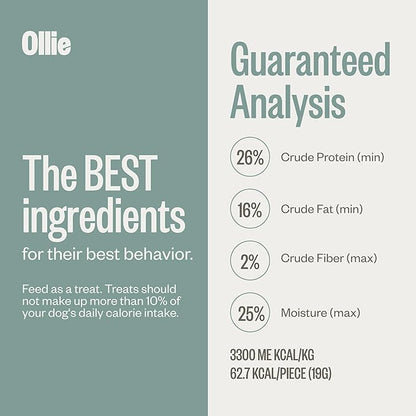 Ollie Chicken and Apple Jerky Dog Treats, 5 oz Pack of 1, All Natural, Healthy Snacks, Made with Real Meat, Human Grade, for Dogs