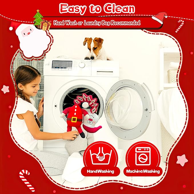 Christmas Large Interactive Dog Toys: Squeaky Plush Stuffed Dog Toy for Large Dogs - Big Chew Santa Dogs Toys for Puppy Small Medium Large Breeds