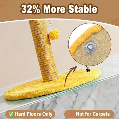 VIEFIN Bee Cat Scratching Post, 36" Tall Cat Scratcher for Indoor Cats - Modern Sisal Scratch Post with Dangling Ball & Plush Toys for Kittens and Adult Cats