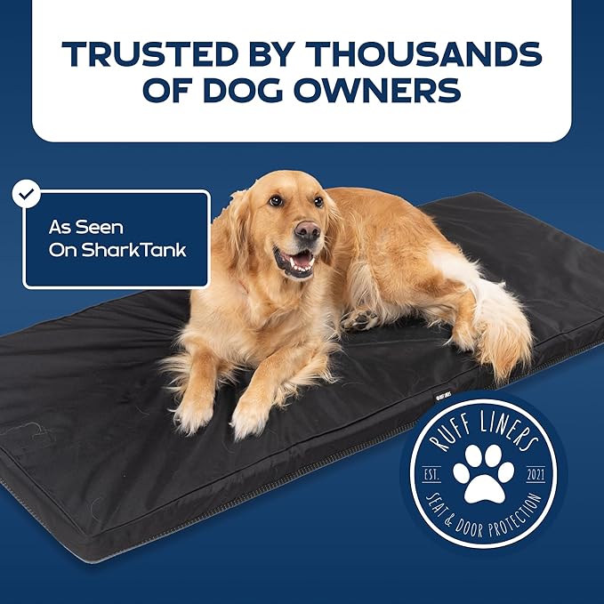 Ruff Liners Truck Back Seat Dog Bed Cushion, Extra Large Gray – As Seen on Shark Tank – for Large Seat Extender & XL Floor Cover – Waterproof, Machine-Washable – Backseat Dog Bed with Rebound Foam