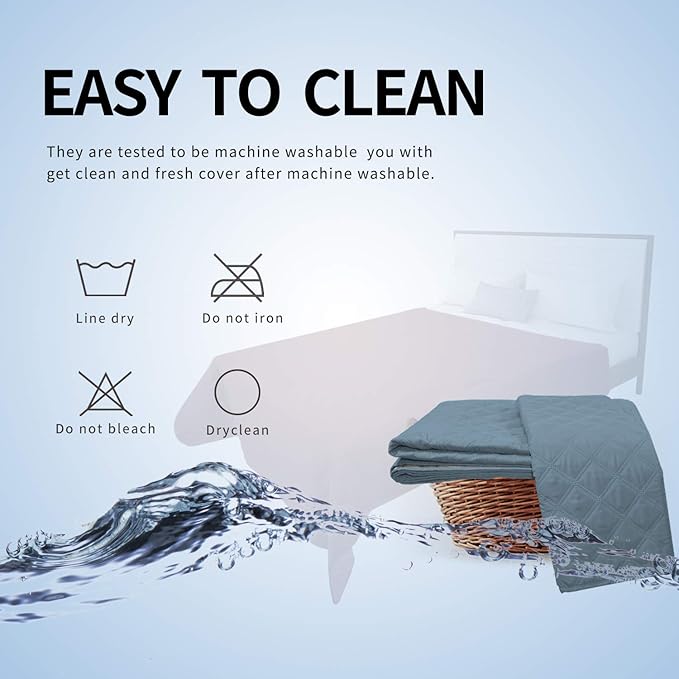 Easy-Going 100% Waterproof Dog Bed Cover, Non-Slip Pet Blanket for Furniture, Washable Couch Cover, Repleasement Sofa Cover (68X82 in,Light Blue)