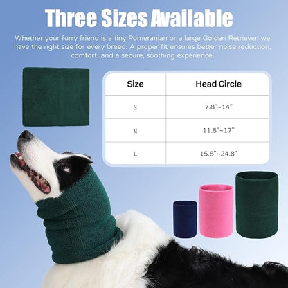 3 Pack Bundle (S, M, L) Dog & Cat Calming Band Cat Anxiety Relief Cover,Double Layer Thickened Elastic Neck Band Ear Muffs for Anxiety Relief/Noise Protection,Grooming,Thunder,Fireworks