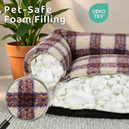 WESTERN HOME WH Dog Bed Medium Size Dogs - Washable Medium Dog Bed, High Back Support Pet Sofa with Sides, Soft Pet Beds with Anti Slip Bottom, 30inch, Blue