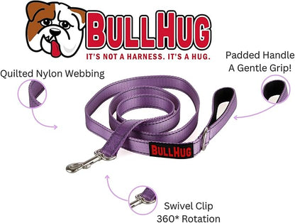 BULLHUG 6 FT Bulldog Leash with Padded Handle. Perfect for Bulldogs, French Bulldogs, Pugs & All Breeds. Leashes for Walking, Training Lead for Bulldogs (Violet)