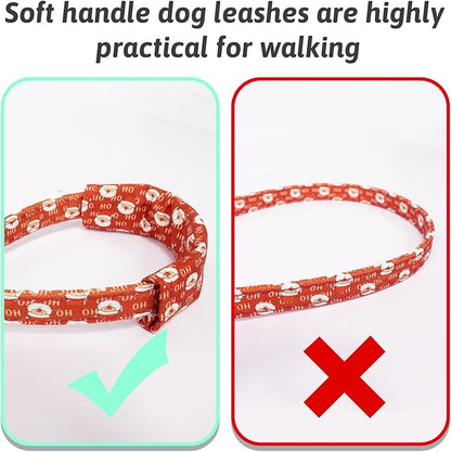 Christmas Dog Collar and Leash Set Girls Adjustable Puppy Collars with Christmas Bow Tie for Small Medium Large Female Dogs, Red Santa Claus, S