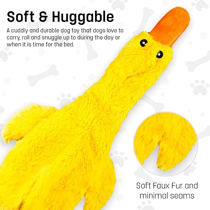 FGA MARKETPLACE Racoon-Squirrel-Duck-Frog-Monkey Flat NO Stuffing NO Squeak Plush Dog Toy, Funny Style Will Entertain Your Pet for Hours