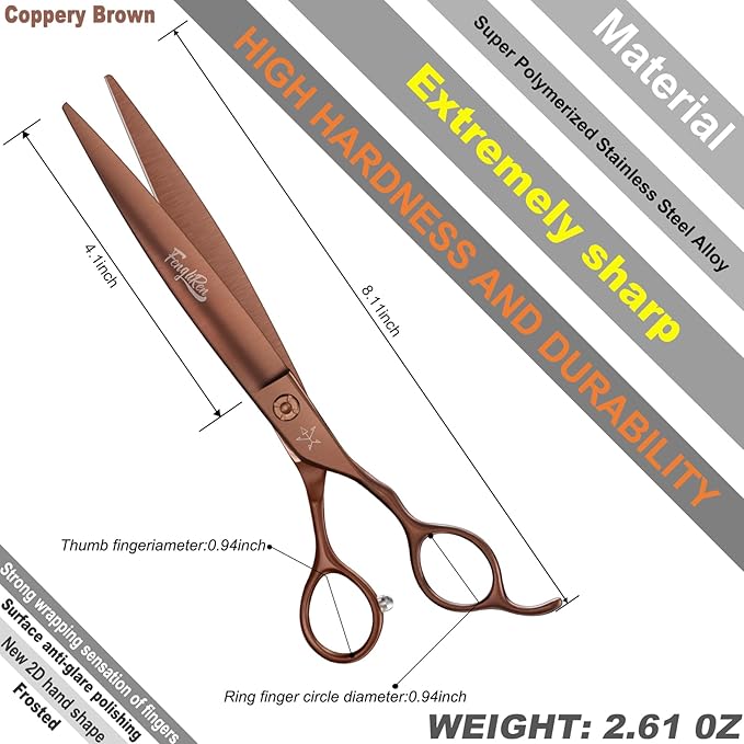 High-end Professional Dog Grooming Scissors Pet Grooming Shears 7.5 Inches Extremely Very Sharp Made Of Stainless Steel Alloy By Hand For Dog Cat Groomer