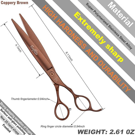 High-end Professional Dog Grooming Scissors Pet Grooming Shears 7.5 Inches Extremely Very Sharp Made Of Stainless Steel Alloy By Hand For Dog Cat Groomer