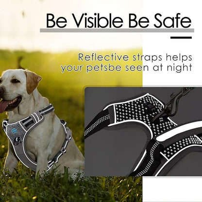 ThinkPet No Pull Harness Breathable Sport Vest with Handle-Dog Harnesses Reflective Adjustable for Medium Large Dogs