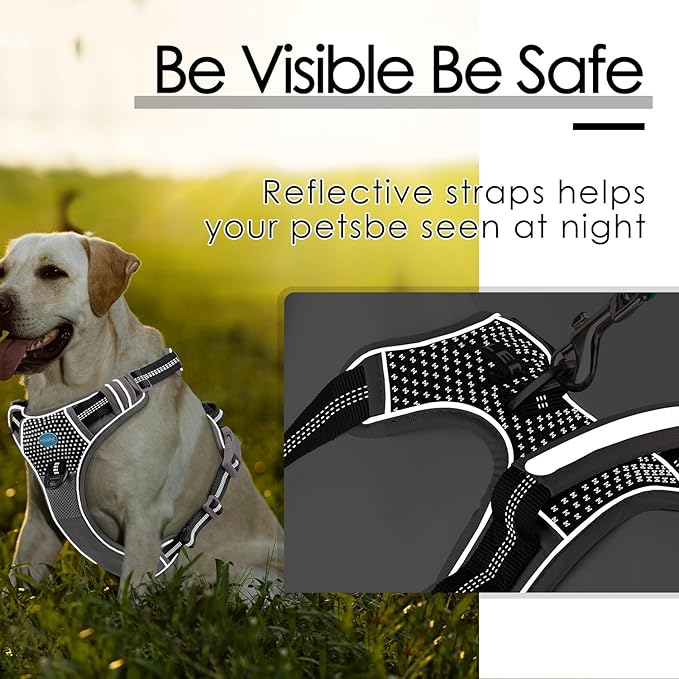 ThinkPet No Pull Harness Breathable Sport Vest with Handle-Dog Harnesses Reflective Adjustable for Medium Large Dogs