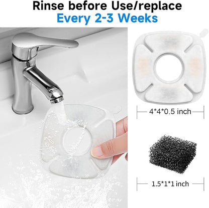 40 Pcs Cat Fountain Replacement Filter, Compatible with Veken 95oz/2.8L Automatic Pet Fountains