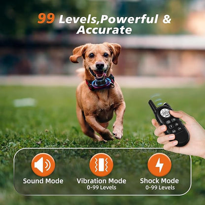Tiniest Dog Shock Collar, Lightest Dog Training Collar with Remote for Small Dogs 5-15lbs & Medium Large Dogs/Puppies, Waterproof, Rechargeable, 1300ft Range (Black&Ultra Tiny)