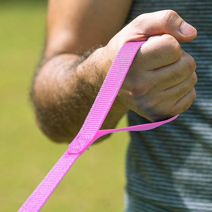 Hi Kiss Dog/Puppy Obedience Recall Training Agility Lead - 15ft 20ft 30ft 50ft 100ft Training Leash - Great for Training, Play, Camping, or Backyard - Pink 100ft