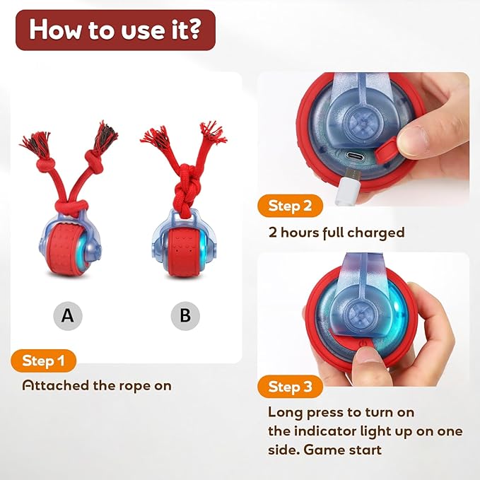 Dog Toys Interactive Dogs Ball with Super High-Speed Rechargeable Dog Toy Ball for Puppies