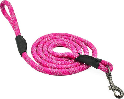 Max and Neo Rope Leash Reflective 6 Foot - We Donate a Leash to a Dog Rescue for Every Leash Sold (6 FT x 1/2", Pink)
