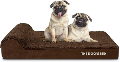 The Dog’s Bed Orthopedic Headrest Dog Bed Large Brown, Memory Foam, Pain Relief for Arthritis, Hip & Elbow Dysplasia, Post Surgery, Lameness, Waterproof Washable Cover, Veterinary Approved