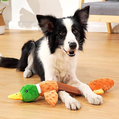 Sedioso Extra Large Dog Toy, Durable Dog Toy for Large Breed, 20 Inch Tug of War Dog Interactive Toy, Stuffed Animal Dog Chew Toy with Crinkle Paper for Small, Middle and Big Dogs(Duck)