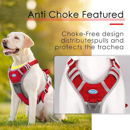 ThinkPet No Pull Harness Breathable Sport Vest with Handle-Dog Harnesses Reflective Adjustable for Medium Large Dogs