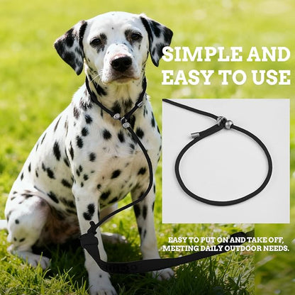 EVERKING Dog Slip Lead Dog Training Leash, No-Pull Slip Leash and Collar,Nylon Material Heavy-Duty and Durable,with Comfortable Padded Handle,Suitable for All Dogs (Black(4.9-5.9FT-Metal Buckle))
