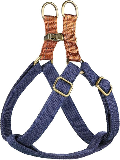 Didog Step in Dog Harness with Metal Buckles, Freedom Nylon Dog Halter Vests for Medium Dogs Easy Walking Training(M:Chest 19-28", Dark Blue)