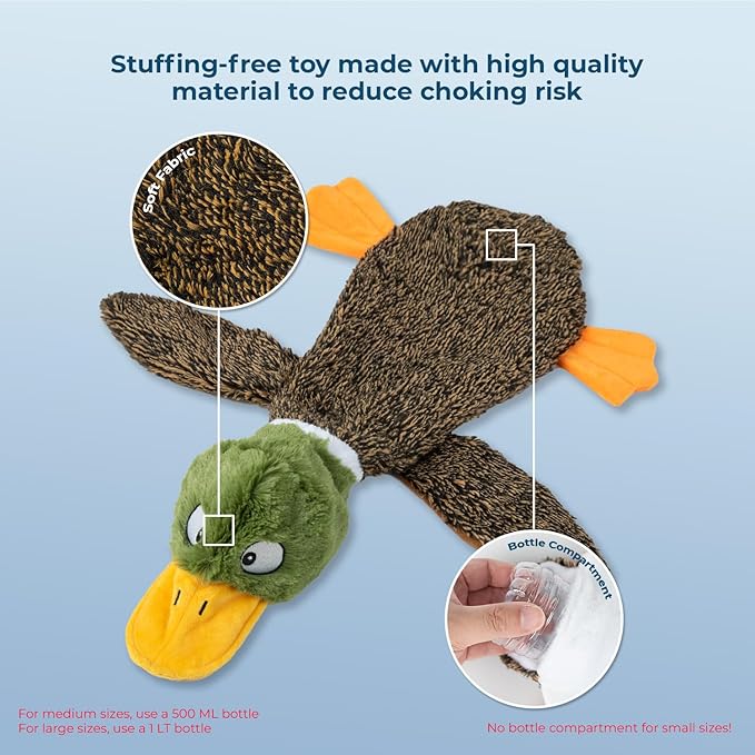 Best Pet Supplies Squeaky Dog Toys with Soft Durable Fabric for Small, Medium and Large Pets Interactive Toy for Indoor Play, Supports Active Biting and Play - 1Wild Duck, Large