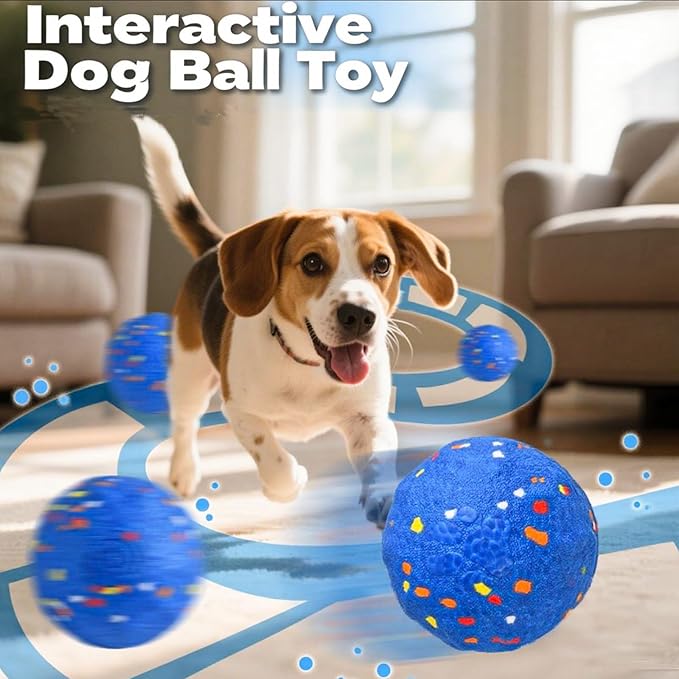 Upgraded Interactive Dog Toys for Aggressive Chewers,E-TPU Interactive Dog Balls Moving Dog Toys to Keep Them Busy,Dog Chew Toys for Dogs,Automatic Rolling Activated Dog Toy Valentines Day Gift