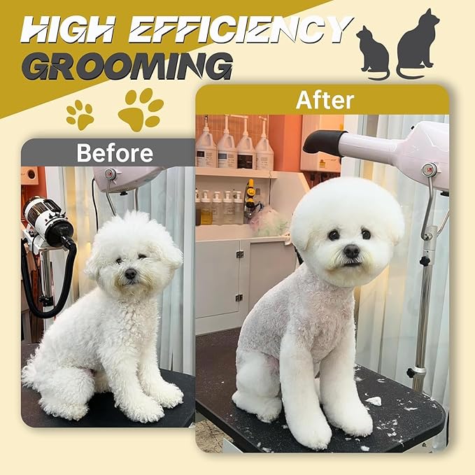 JASON Dog Thinners for Grooming - 7" Down-curved Blender Scissors, Japanese 440C Stainless Steel Dog Grooming Thinning Shears with Adjustable Screw Black