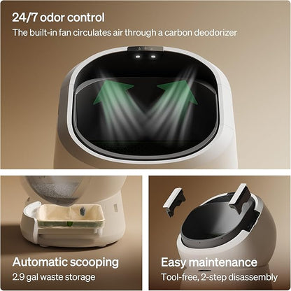 Bundle of PETLIBRO Luma Automatic Cat Litter Box + PETLIBRO Upgrade Cat Water Fountain Stainless Steel Tray, AI Camera Waste Analysis, Open-Top Multi-Cat Recognition LitterBox