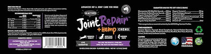 Joint Repair Hip and Joint Chews for Dogs - Finest For Pets Glucosamine, Chondroitin, MSM, Hemp, Omega 3 & Turmeric for Dog Joint Support, Mobility & Pain Relief - (120 Chicken Chews, Made in USA)