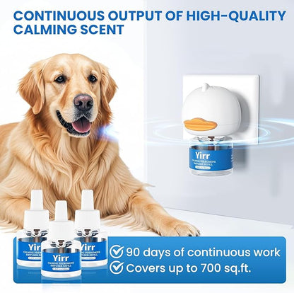 Yirr Dog Calming Diffuser, 6 in 1 Puppy Pheromones Calming Diffuser, Relaxing Pheromone for Dogs Relief Stress Anxiety Fighting Scratching Barking, Help Train Dog to Pee, 3 Diffuser 3 Refill(48ml)