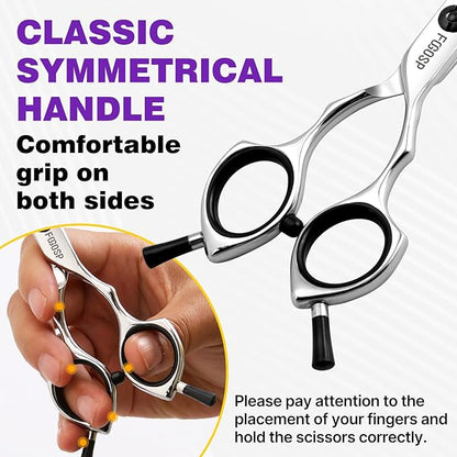 Straight Grooming Scissors for Dogs at Home 6.5 in Professional Dog Hair Scissor Trimming Small Dogs Pet Cat Shears Japan 440C Symmetric Handle Light Weight for Cutting Body Leg Hairs(6.5)