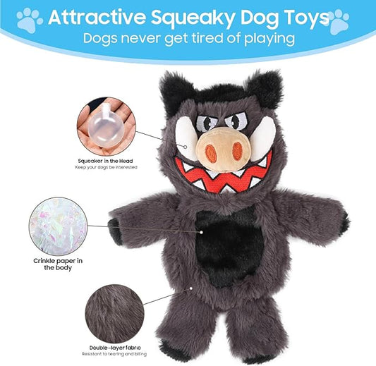Bzonsmart 5 Pack Squeaky Dog Toys.Tough Plush Chew Toys for Dogs.Interactive Dog Toy to Keep Small Medium Large Breed Dogs Busy .Durable Anti-Boredom Dog Toy for Teething & Playtime.